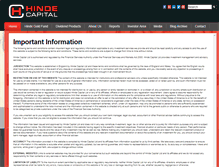 Tablet Screenshot of hindecapital.com